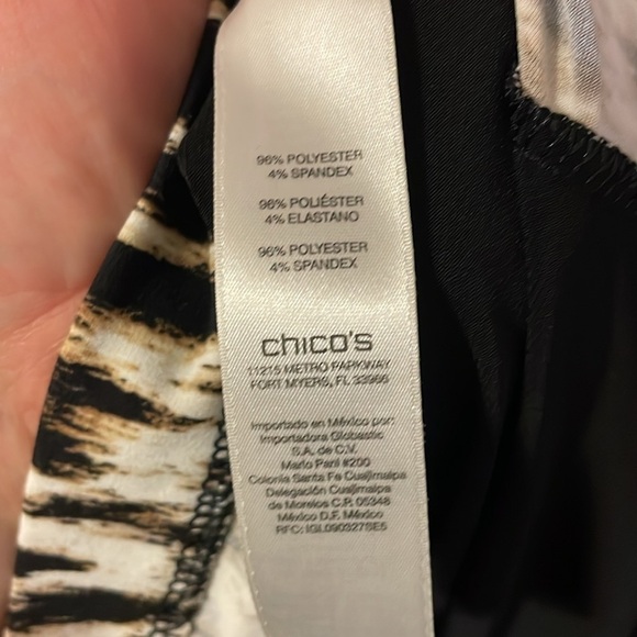 Chico’s Speckled Animal-Blocked Shirtdress Leopard Print Dress size 2 (L/12) - Picture 6 of 16